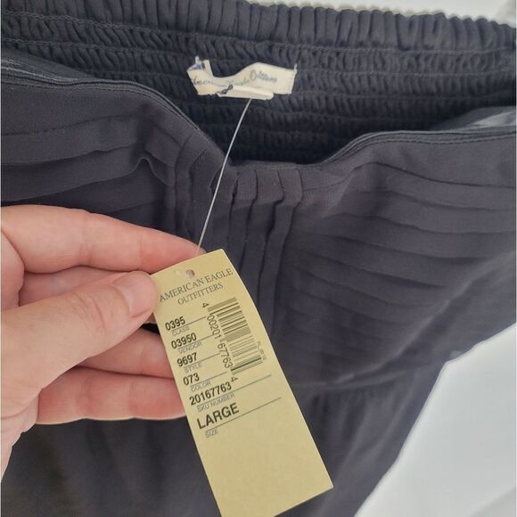 NEW AMERICAN EAGLE dress black shirred removable strap L - Picture 6 of 11